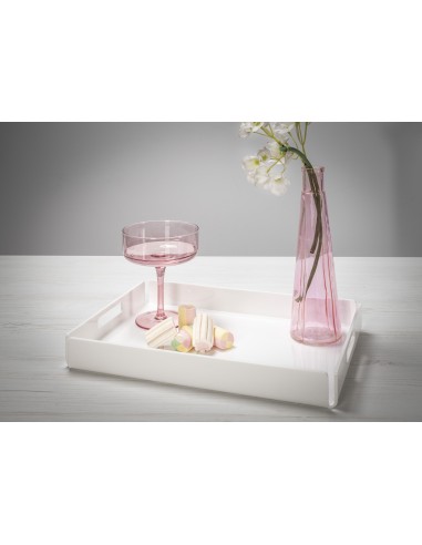 iPLEX - Bon Ton Vassoio da tavola portavivande in plexiglass PMMA bianco. Made in Italy - 33x4x23 cm