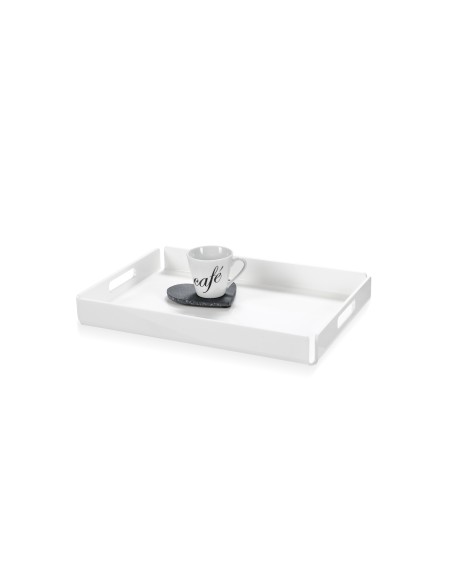 iPLEX - Bon Ton Vassoio da tavola portavivande in plexiglass PMMA bianco. Made in Italy - 33x4x23 cm