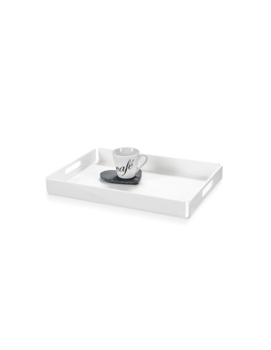 iPLEX - Bon Ton Vassoio da tavola portavivande in plexiglass PMMA bianco. Made in Italy - 33x4x23 cm