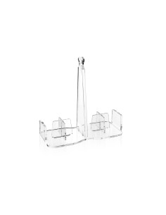 iPLEX - Bon Ton Portabicchieri da tavola in plexiglass PMMA Trasparente. Made in Italy - 21,5x10x21,5 cm