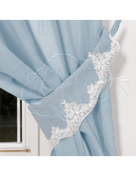 Coccole di Casa - Embrasse Ely Lino Polvere Con Pizzo 80X5X10 cm