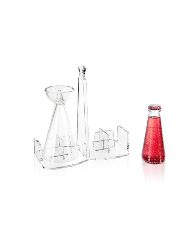 iPLEX - Bon Ton Portabicchieri da tavola in plexiglass PMMA Trasparente. Made in Italy - 21,5x10x21,5 cm