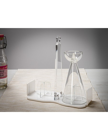 iPLEX - Bon Ton Portabicchieri da tavola in plexiglass PMMA bianco. Made in Italy - 21,5x10x21,5 cm