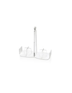 iPLEX - Bon Ton Portabicchieri da tavola in plexiglass PMMA bianco. Made in Italy - 21,5x10x21,5 cm