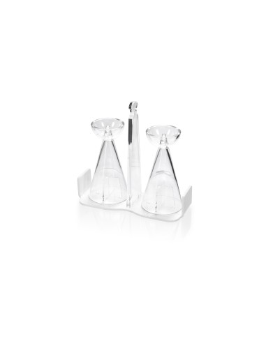 iPLEX - Bon Ton Portabicchieri da tavola in plexiglass PMMA bianco. Made in Italy - 21,5x10x21,5 cm