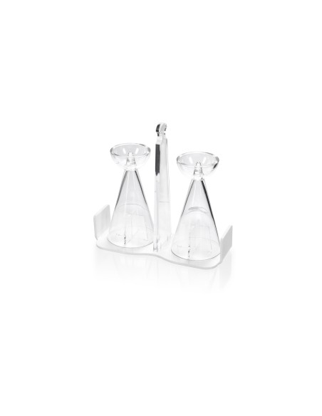 iPLEX - Bon Ton Portabicchieri da tavola in plexiglass PMMA bianco. Made in Italy - 21,5x10x21,5 cm