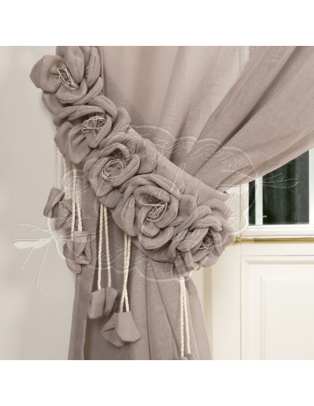 Coccole di Casa - Embrasse Mistol. Con 5 Rose Tortora 80X5X10 cm