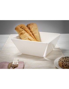 iPLEX - Bon Ton Cestino Portapane Svuota tasche da tavola in plexiglass PMMA bianca. Made in Italy - bianco - 22x8,6x22 cm 2