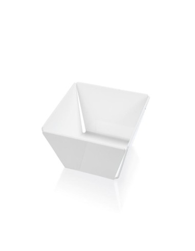 iPLEX - Bon Ton Cestino Portapane Svuota tasche da tavola in plexiglass PMMA bianca. Made in Italy - bianco - 22x8,6x22 cm