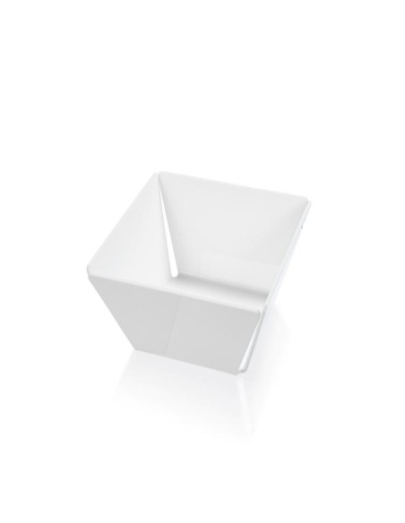 iPLEX - Bon Ton Cestino Portapane Svuota tasche da tavola in plexiglass PMMA bianca. Made in Italy - bianco - 22x8,6x22 cm