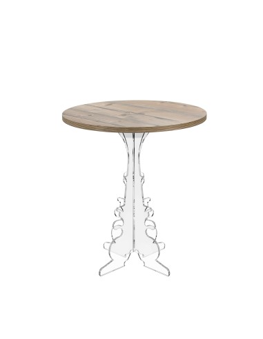 iPLEX Design - Maricla Tavolino Medium Habitat Rovere in plexiglass e legno - Trasparente/legno - 52x60x52 cm