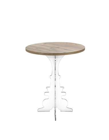iPLEX Design - Maricla Tavolino Medium Habitat Rovere in plexiglass e legno - Trasparente/legno - 52x60x52 cm