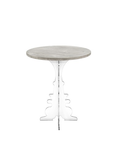 iPLEX Design - Maricla Tavolino Medium Habitat Grigio Atrium in plexiglass e legno - Trasparente/ legno grigio - 52x60x52 cm