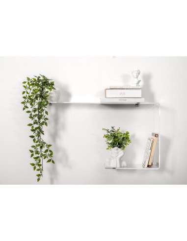iPLEX Design - J Right Mensola Trasparente in plexiglass - 80x40x17,5 cm