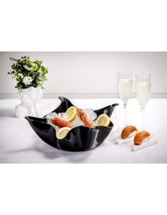 iPLEX Design Drappeggi Centrotavola Medio Nero - 32,5x11,5x32,5 cm 2