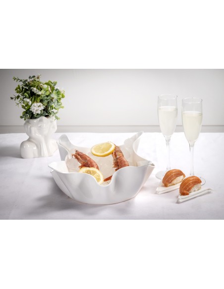 iPLEX Design Drappeggi Centrotavola Medio Bianco - 32,5x11,5x32,5 cm