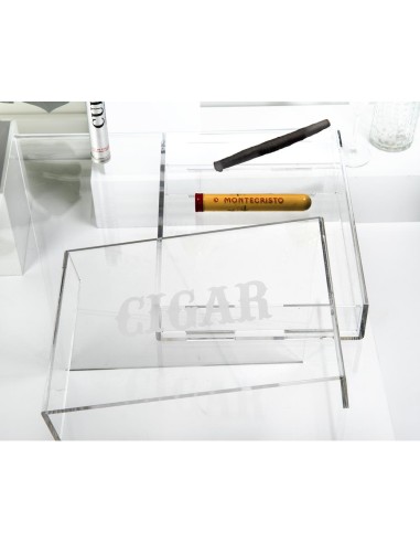 iPLEX Design - Humidor Portasigari Trasparente in plexiglass - 27x5x21 cm