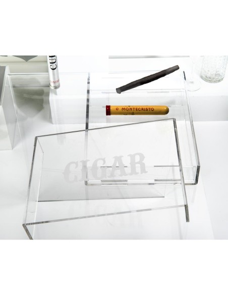 iPLEX Design - Humidor Portasigari Trasparente in plexiglass - 27x5x21 cm