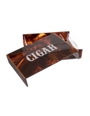 iPLEX Design - Humidor Portasigari Tartarugato in plexiglass - 27x5x21 cm