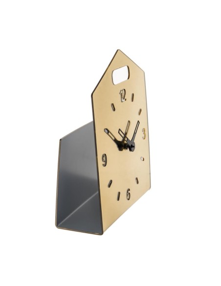 iPLEX Design - Home Time Orologio Gold in plexiglass - 23x28x9 cm