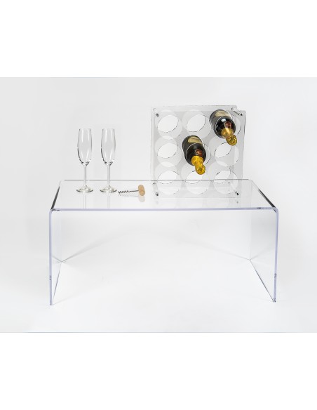 iPLEX Design - Gran Cru Cantinetta Portabottiglie Trasparente 9 Posti in plexiglass - 33x33x16 cm