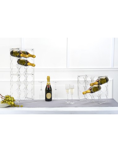 iPLEX Design - Gran Cru Cantinetta Portabottiglie Trasparente 9 Posti in plexiglass - 33x33x16 cm