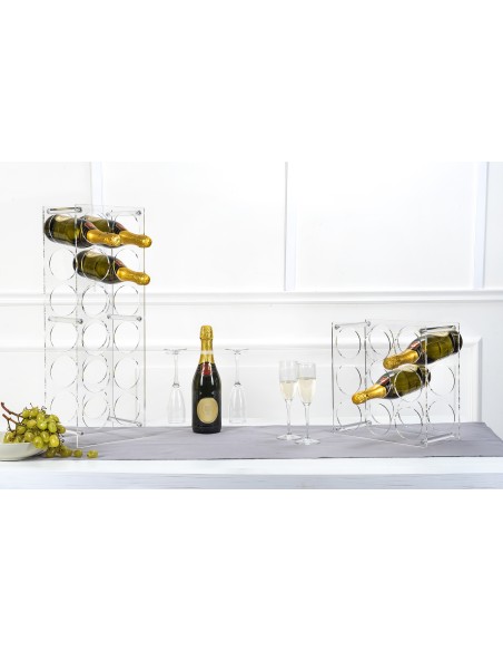 iPLEX Design - Gran Cru Cantinetta Portabottiglie Trasparente 9 Posti in plexiglass - 33x33x16 cm