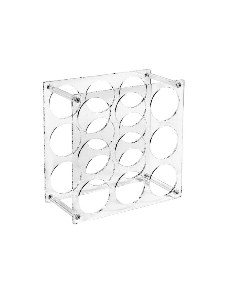 iPLEX Design - Gran Cru Cantinetta Portabottiglie Trasparente 9 Posti in plexiglass - 33x33x16 cm