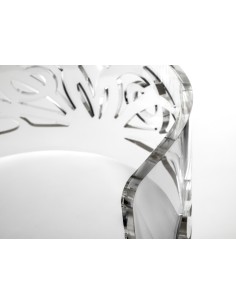 iPLEX Design Amala Trasparente - Trasparente+pelle bianca - 53,0x50/85,5x45,0 - 53,0x50/85,5x45,0 cm - 53x50x45 cm 2