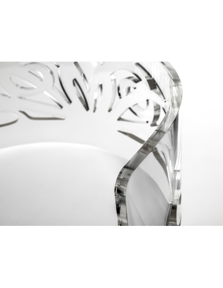 iPLEX Design Amala Trasparente - Trasparente+pelle bianca - 53,0x50/85,5x45,0 - 53,0x50/85,5x45,0 cm - 53x50x45 cm