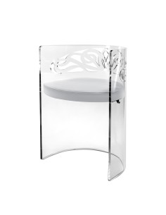 iPLEX Design Amala Trasparente - Trasparente+pelle bianca - 53,0x50/85,5x45,0 - 53,0x50/85,5x45,0 cm - 53x50x45 cm