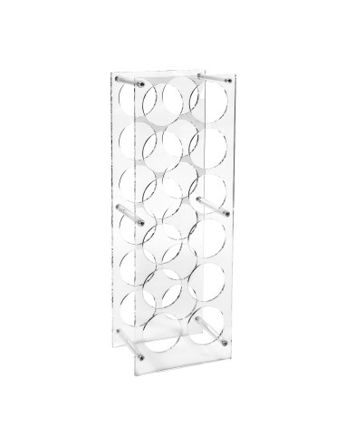iPLEX Design - Gran Cru Cantinetta Portabottiglie Trasparente 12 Postii in plexiglass - 23x66x16 cm