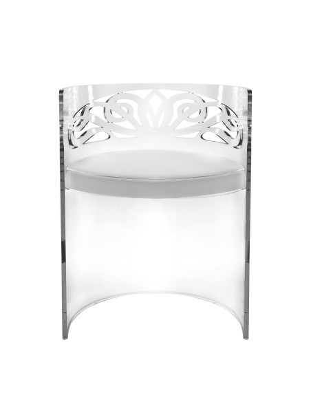 iPLEX Design Amala Trasparente - Trasparente+pelle bianca - 53,0x50/85,5x45,0 - 53,0x50/85,5x45,0 cm - 53x50x45 cm