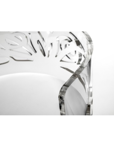 iPLEX Design Amala Trasparente - Trasparente+pelle bianca - 53,0x50/85,5x45,0 - 53,0x50/85,5x45,0 cm - 53x50x45 cm