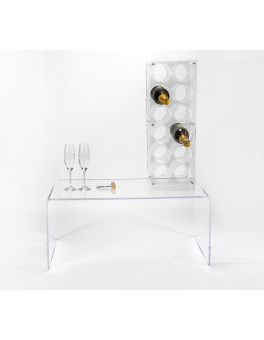 iPLEX Design - Gran Cru Cantinetta Portabottiglie Trasparente 12 Postii in plexiglass - 23x66x16 cm