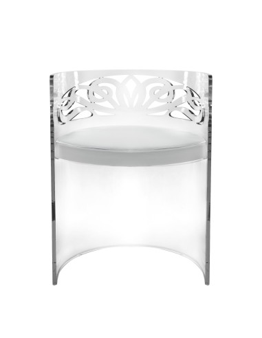 iPLEX Design Amala Trasparente - Trasparente+pelle bianca - 53,0x50/85,5x45,0 - 53,0x50/85,5x45,0 cm - 53x50x45 cm