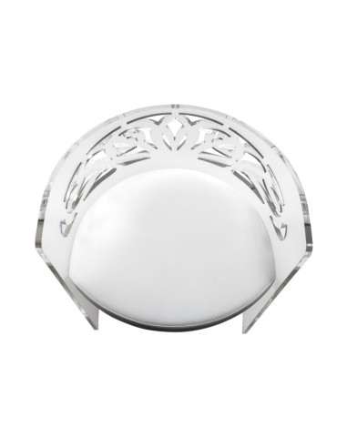 iPLEX Design Amala Trasparente - Trasparente+pelle bianca - 53,0x50/85,5x45,0 - 53,0x50/85,5x45,0 cm - 53x50x45 cm