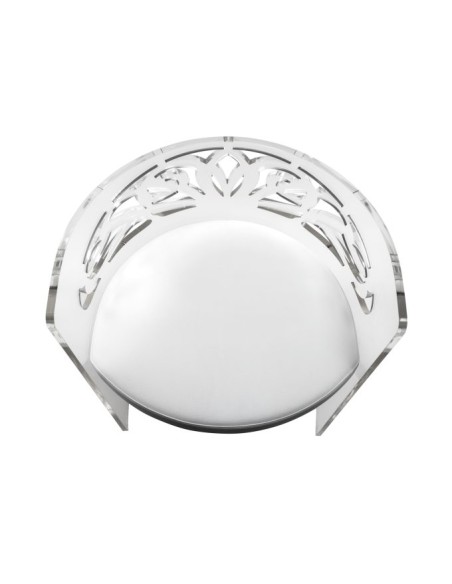 iPLEX Design Amala Trasparente - Trasparente+pelle bianca - 53,0x50/85,5x45,0 - 53,0x50/85,5x45,0 cm - 53x50x45 cm