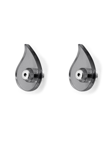 iPLEX Design - Goccia Set Da 2 Appendini Fume' in plexiglass - fumè - 4,5x6,5x3 cm