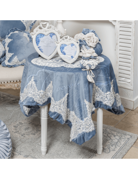 Coccole di Casa - Tovaglia Vel. Polvere Con Vol. E Pizzo110X110 cm