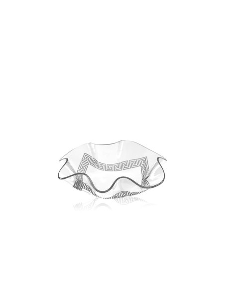iPLEX Design - Flory Centrotavola Trasparente - Bianco Greek Deco Small in plexiglass - Trasparente/bianco - 17,5x5x17,5 cm