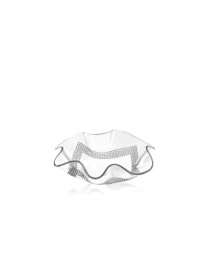 iPLEX Design - Flory Centrotavola Trasparente - Bianco Greek Deco Small in plexiglass - Trasparente/bianco - 17,5x5x17,5 cm