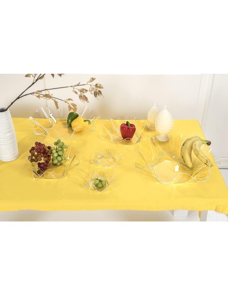 iPLEX Design - Flory Centrotavola Trasparente - Bianco Greek Deco Small in plexiglass - Trasparente/bianco - 17,5x5x17,5 cm