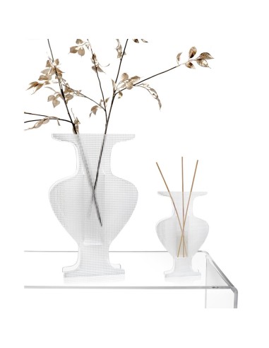 iPLEX Design - Etrusco Vaso Big Trasparente/Diamantato in plexiglass - 28x45x7 cm