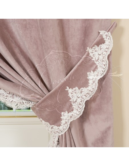 Coccole di Casa - Embrasse Ely Malva Con Pizzo 80X5X10 cm