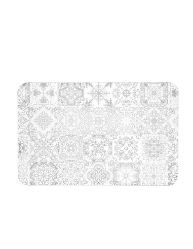 iPLEX Design - Etiquette Tovaglietta Maiolica Trasparente - Bianco in plexiglass - Trasparente/bianco - 46,5x0,3x30 cm