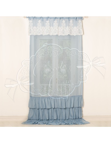 Coccole di Casa - Set 2 Teli Mistol. Polvere Con 3Volant 150X300 cm
