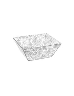 iPLEX Design - Etiquette Cestino Portapane Maiolica Trasparente - Bianco in plexiglass - Trasparente/bianco - 22x8,6x22 cm 2