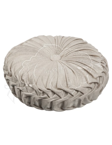 Coccole di Casa - Cuscino Balloon "Glory" Beige Diam. 40Xh10