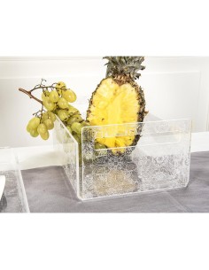 iPLEX Design - Etiquette Cassetta Portafrutta Maiolica Trasparente - Bianco in plexiglass - Trasparente/bianco - 21x13x29 cm 2